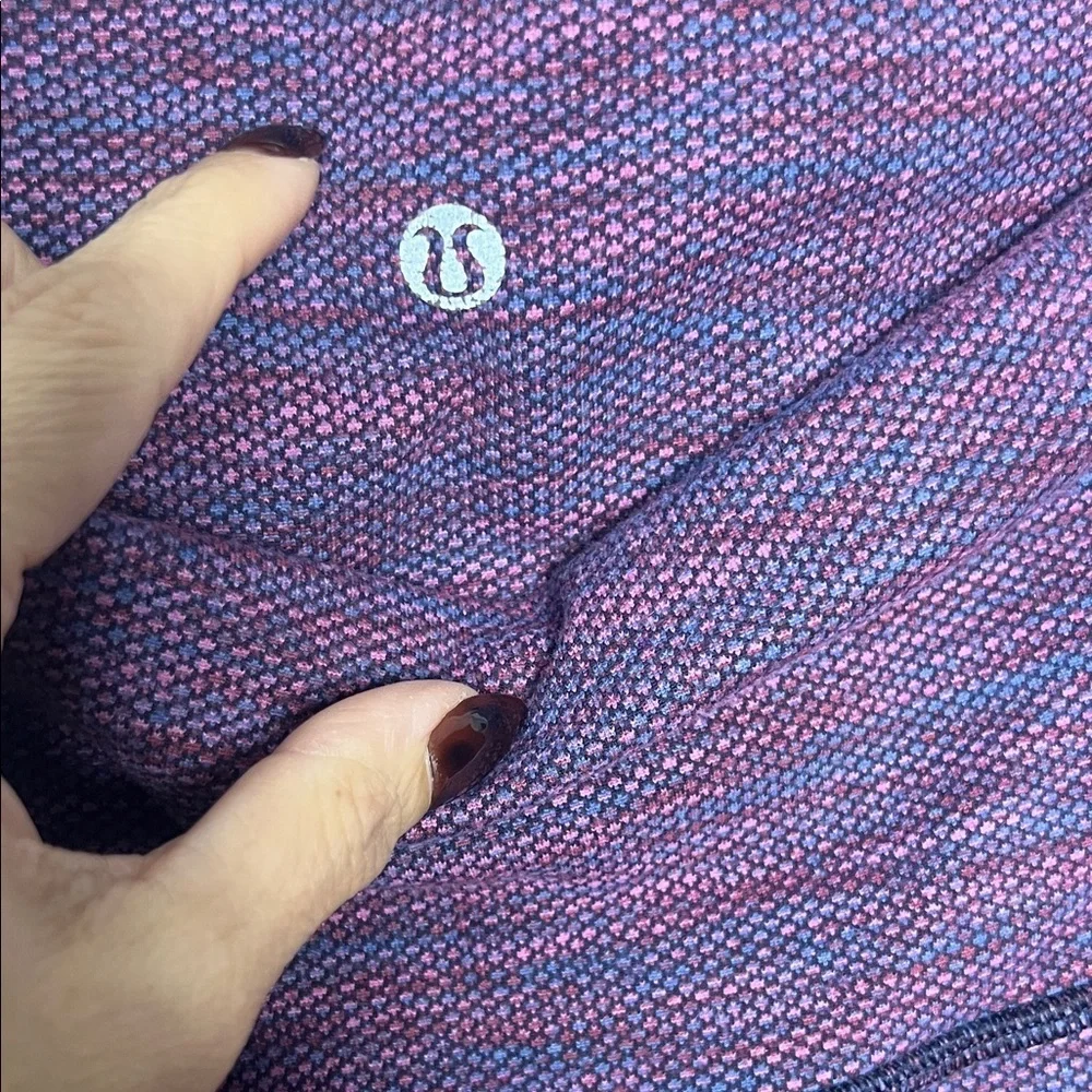 Lululemon Cropped Leggings Purple Pink Space Dye High Rise